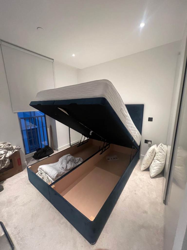 Ottoman king size bed with mattress (gas lift storage)