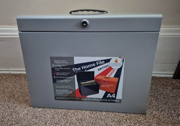 Cathedral A4 metal box file