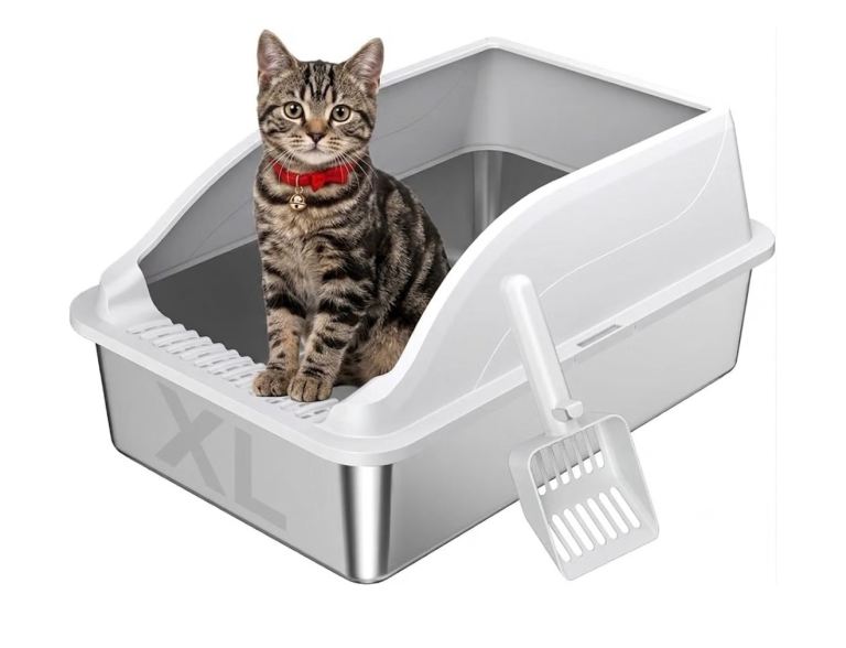 Stainless Steel Cat Litter Tray with Hood and Scoop