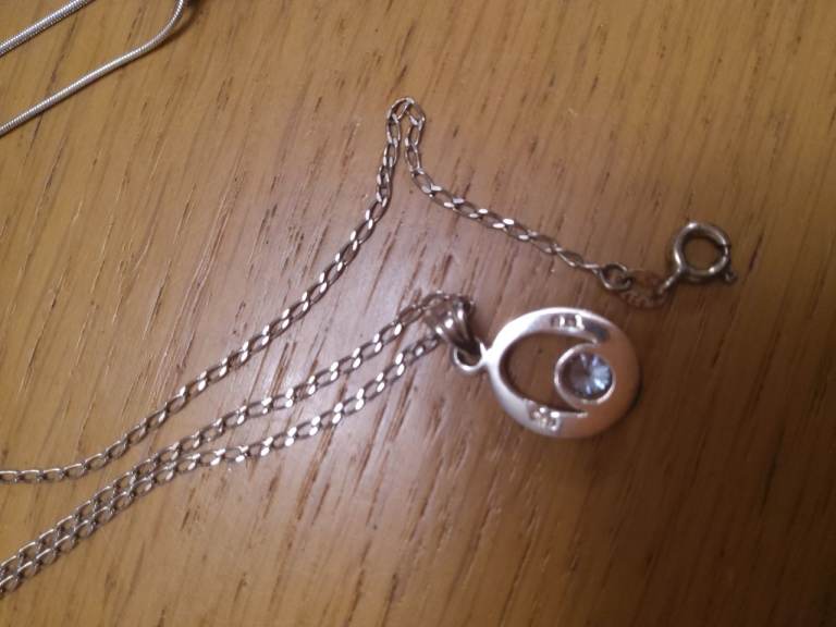 3 925 stamped sterling silver chains and pendants. £10 each or offers