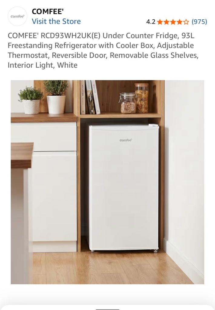 Confer under counter fridge with freezer compartment 