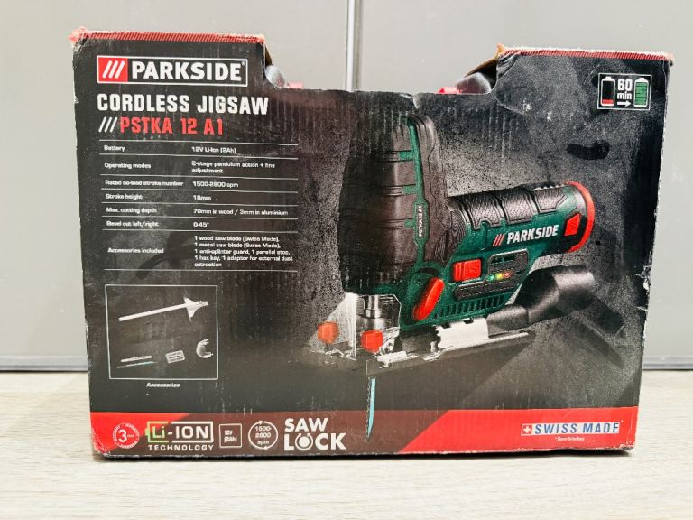 Cordless Barrel jigsaw 12v with battery & charger NEW in box and carry case Parkside