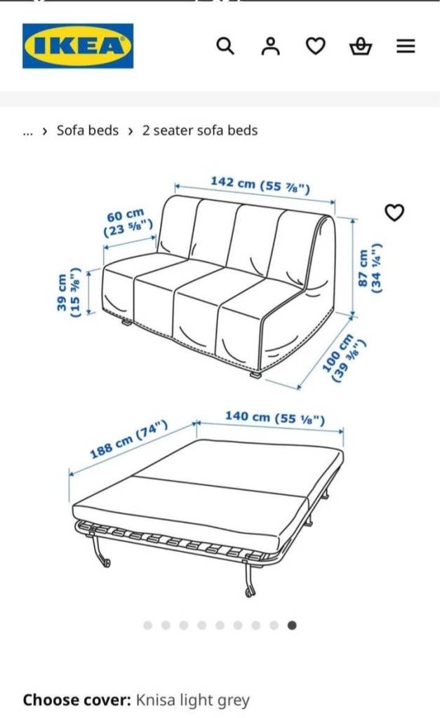 IKEA SOFA BED WITH MATTRESS AND COVER (GREAT CONDITION) 