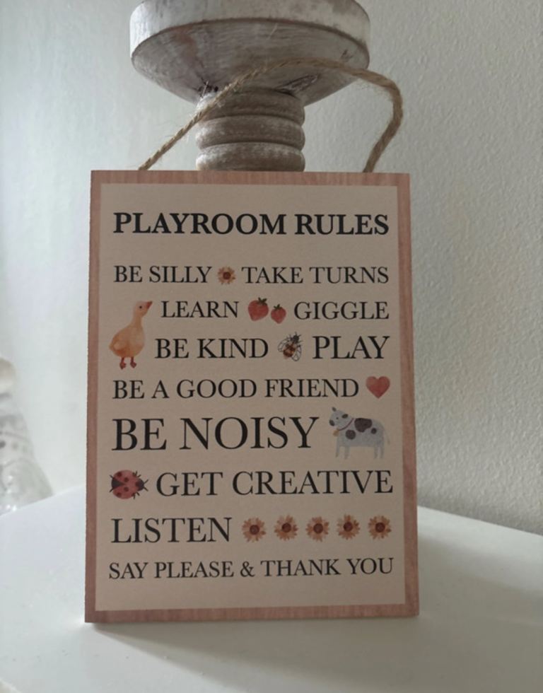 brand-new gift ideas playroom plaque, gonks and trays 