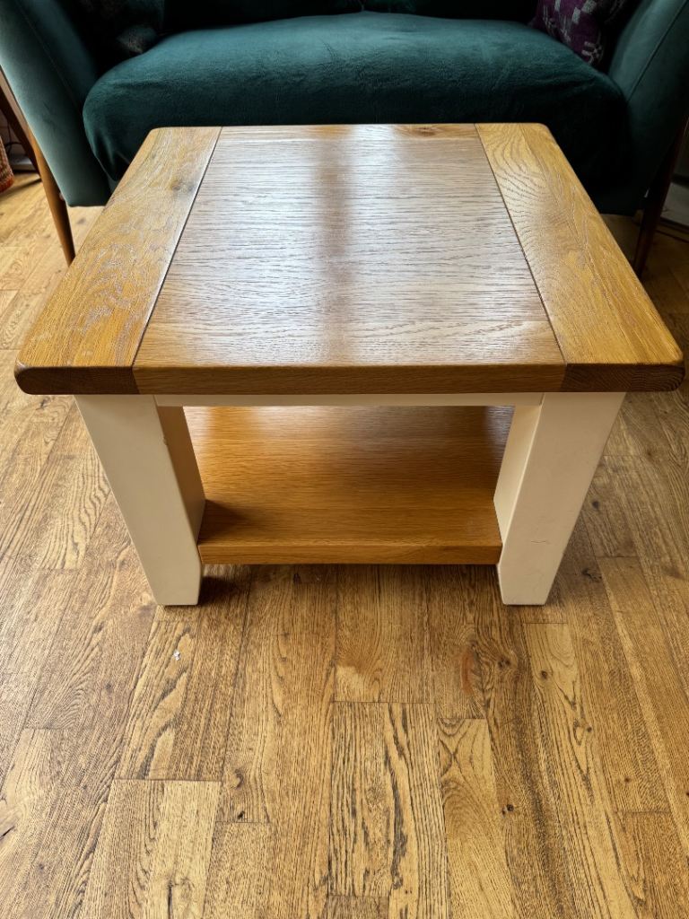 Solid Oak & Cream Coffee Table Cotswold Company – very Good Condition