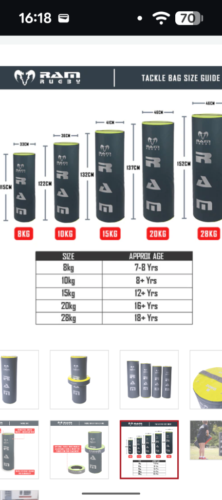 Rugby tackle bag
