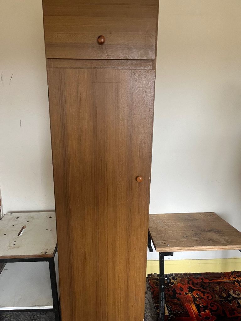 Vintage narrow wardrobe storage unit 