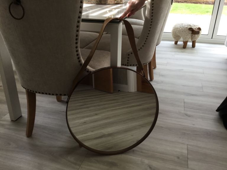 Circular Mirror in Copper Frame