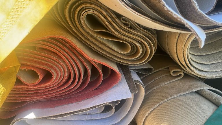 Good Condition Multi-Coloured Fabric Carpet Rolls – 60-75 Sq Metres