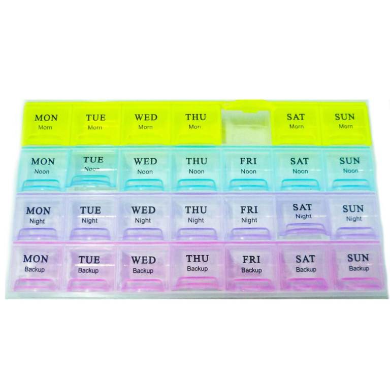 10X Pill Box Medicine Pills Storage Weekly 4x Daily Reminder Vitamins Organiser Box