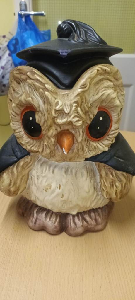 Owl graduation cookie jar