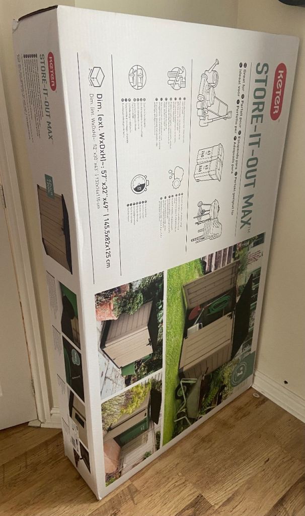 Brand new boxed Keter store it out max storage shed 1200L beige & brown