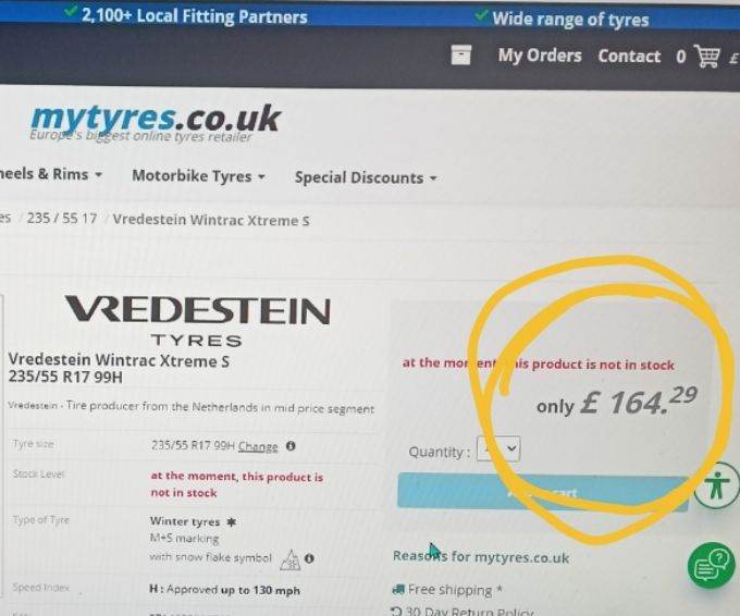 image for LIKE NEW WINTER TYRES X 4