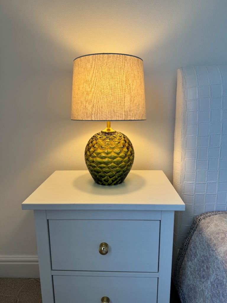 John Lewis Ombre Glass Table Lamp Green/Gold, Excellent Condition
