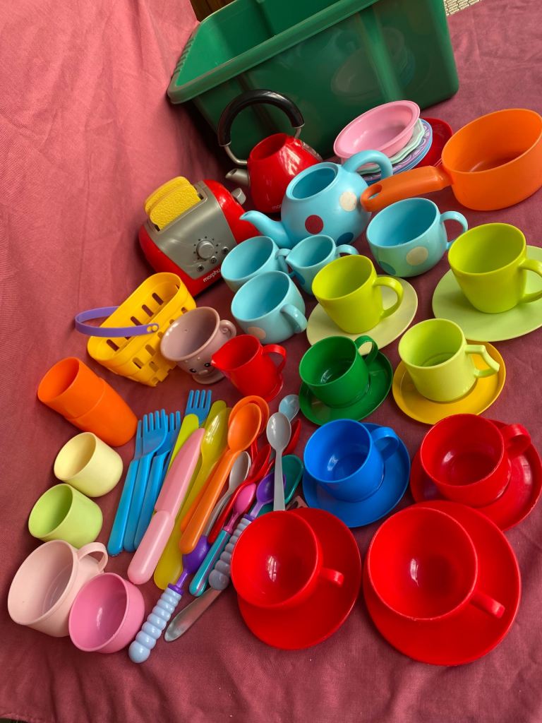 image for Toy crockery, cutlery, kettle, pop up toaster 