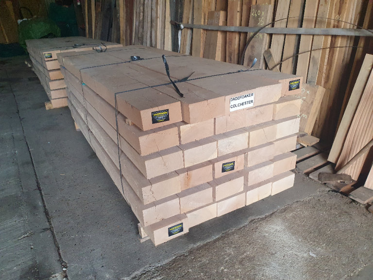 Oak sleepers  2.4m 200x100  inc vat £41 each 