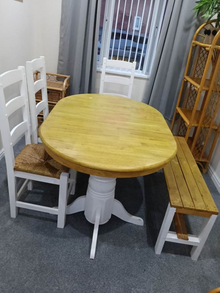 Farmhouse rustic dining table drop leaf