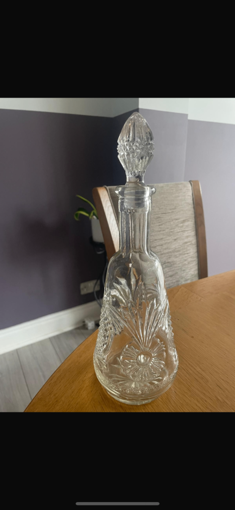 Various glass wine Christmas gift spirit decanter jug retro vintage collectable crystal 