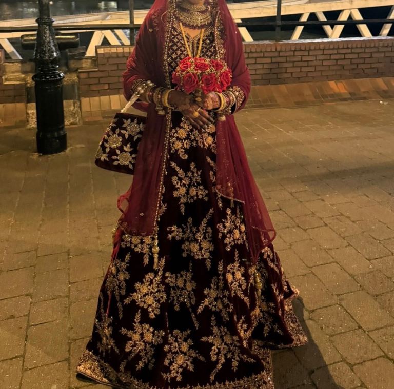 Beautiful Red Velvet Bridal Lengha – As Good As New