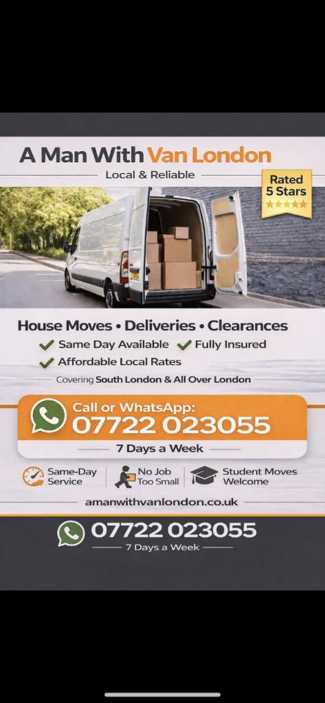 🚚 Reliable Man And Van London - 24/7 Urgent Availability House & Office Moves 📦