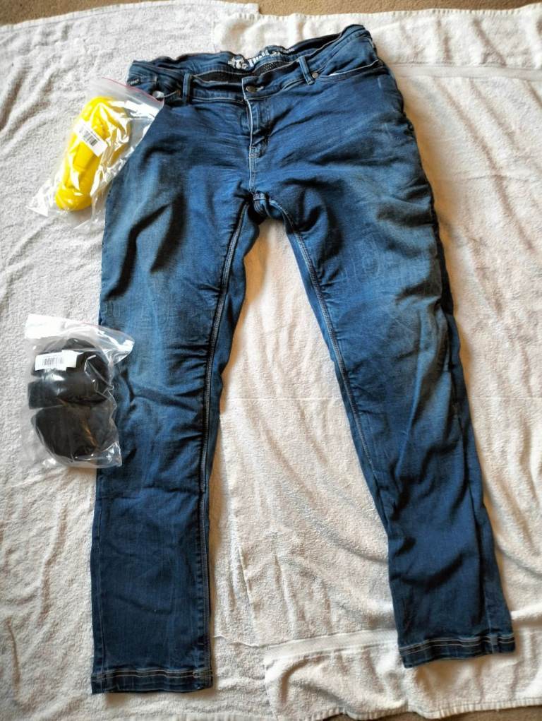 Bull-It Tactical Ladies Stretch Denim CE Motorcycle Jeans Blue UK 14 34"W  Long Leg