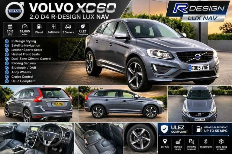 2015 Volvo XC60 2.0 D4 R-Design Lux Nav Auto Euro 6 (s/s) 5dr ESTATE Diesel Automatic