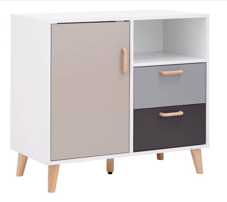 image for GFW Delta Compact Sideboard, 39 cm Depth x 78 cm Width x 73 cm Height, White