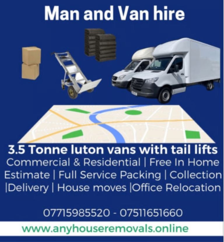 Man & Van | House Moving Company | Furniture Collection | House Removals | 24/7 Man with Van Hire 
