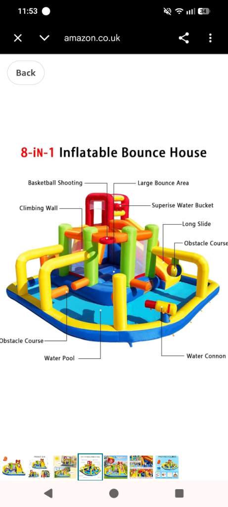 Water Bouncy castle slide. RRP £399