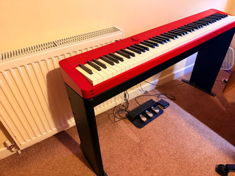 Casio Privia PX-S1000 Digital Piano, Red, 88 Weighted Keys