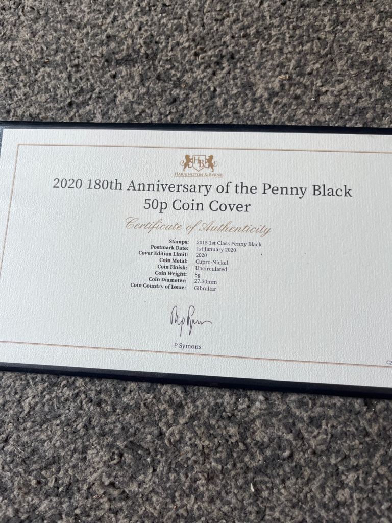 Penny black 50p coin 