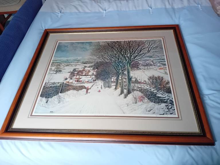 James McIntosh Patrick Print Sidlaw Village-Winter Signed and Framed.