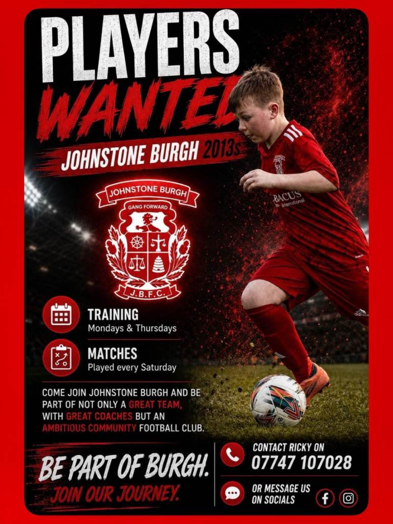 Johnstone Burgh 2013 looking for players 