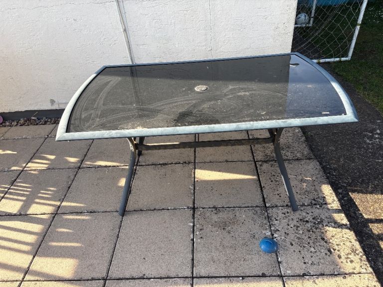 Glass garden table 