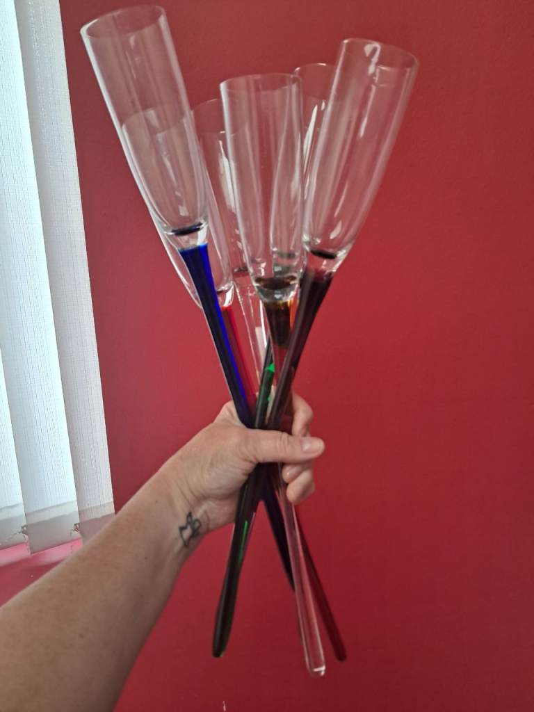 Glasses with long stems