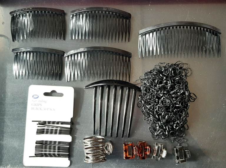 Hair Styling Dyeing Accessories Bundle - Combs, Clips, dyeing cap, rubber band,bobbin pins