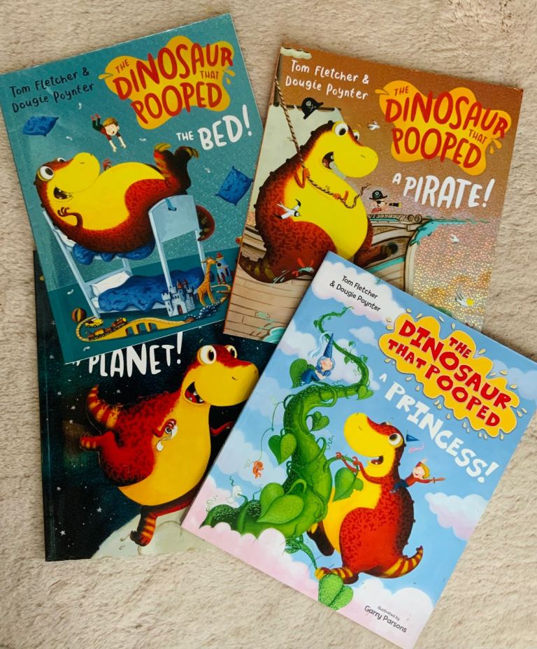 The Dinosaur That Pooped Books by Tom Fletcher – 4 Book Set 
