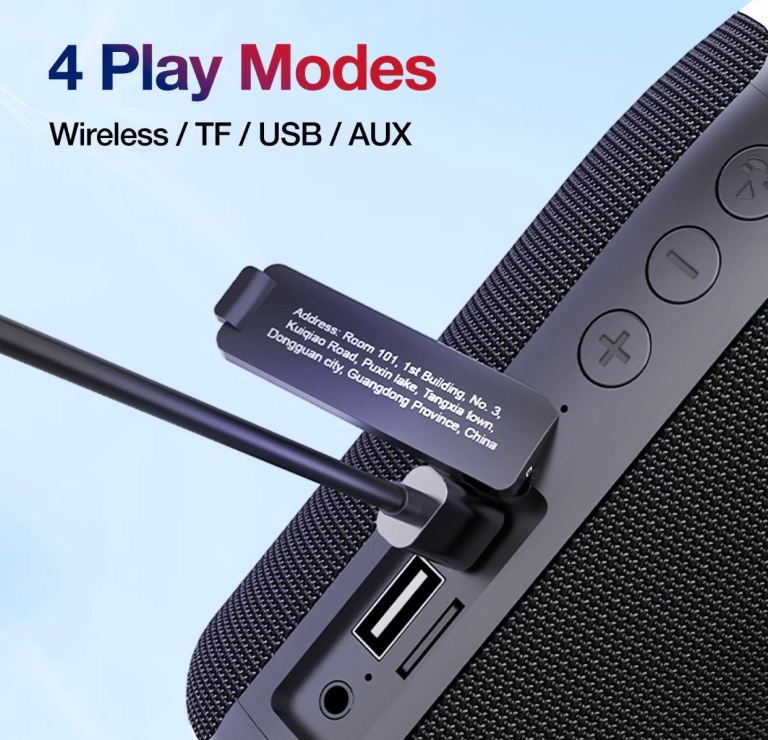 Portable Wireless Bluetooth Speaker, 15W Stereo Mini Waterproof Subwoofer