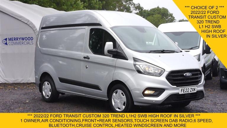 2022 Ford Transit Custom 320 TREND L1 H2 SWB HIGH ROOF IN SILVER WITH AIR CONDITIONING,PARKING SE...