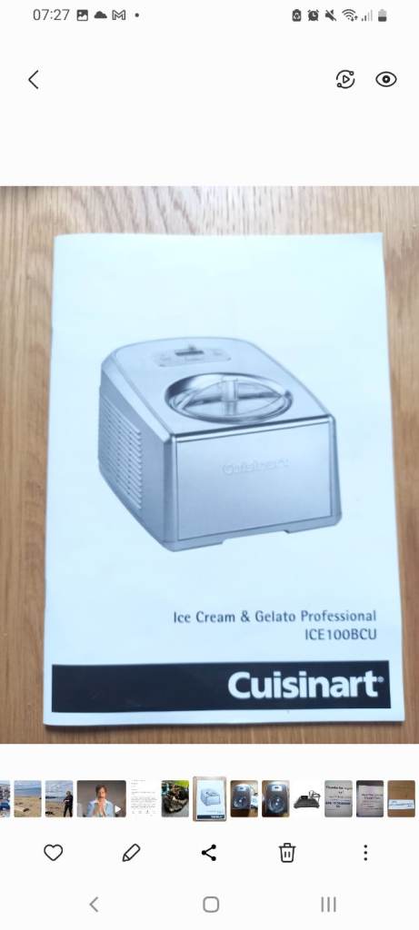 Cuisinart ICE100BCU Ice Cream & Gelato Maker – Excellent Condition
