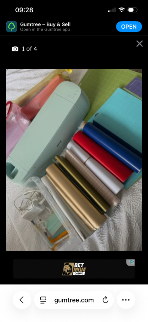 Cricut Joy Machine with Vinyl Rolls and Tools – Good Condition