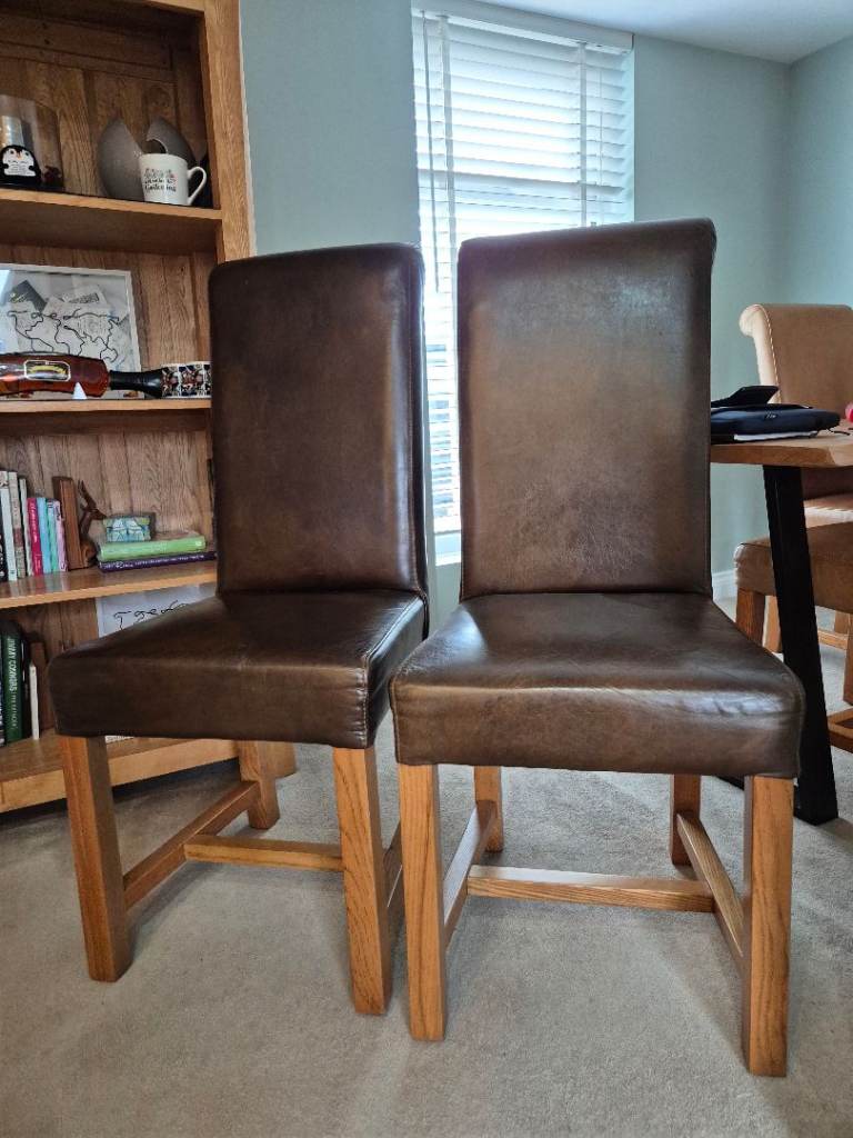Leather dining chairs