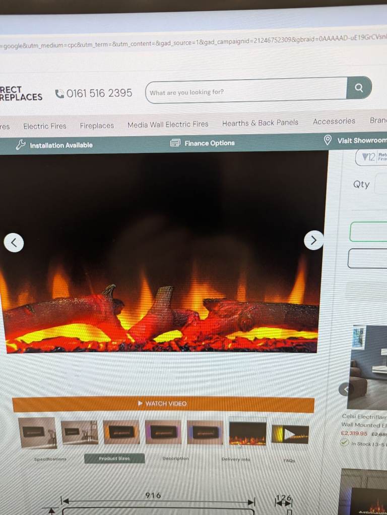 Celsi Flamonik Enchant Hang-on-the-Wall Electric Fire