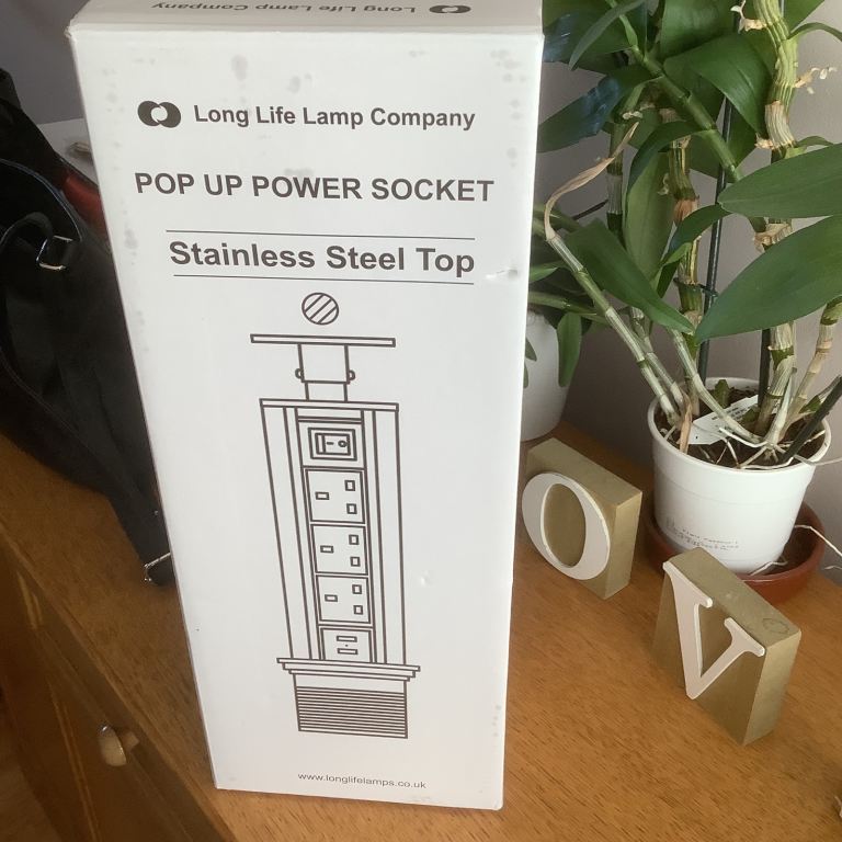 New Stainless Steel Long Life Lamp Company Pop Up Power Socket Model No. LLLC-SSPI