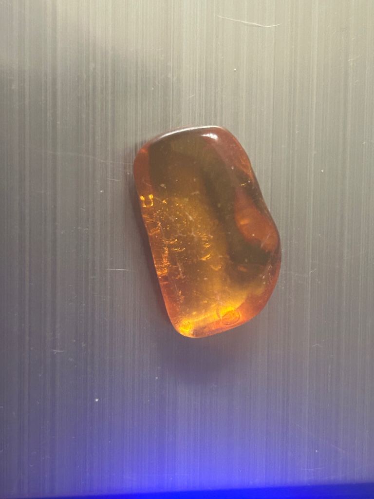 A real piece of polished amber