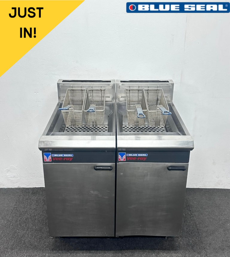 PAY OVER 3 MONTHS! - Used Blue Seal Twin Tank Four Basket Fryer – Natural Gas