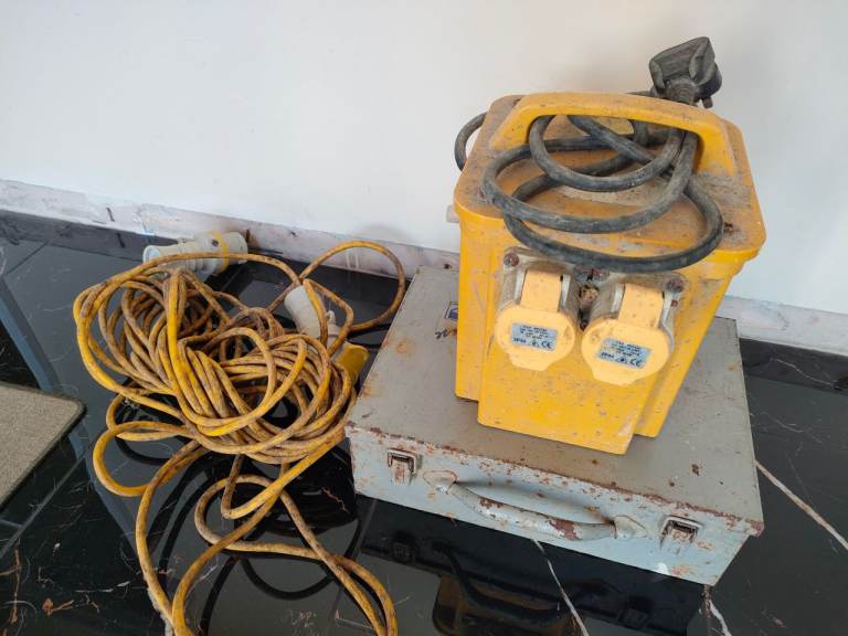 110 transformer with angle drill 110 plus extension lead