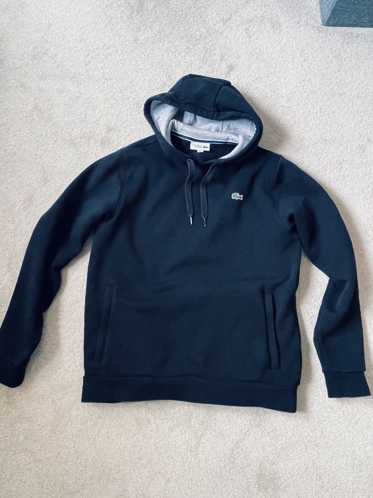 Lacoste black hoodie jumper size large