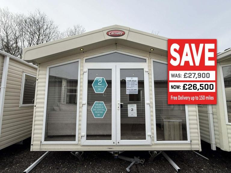39x13ft 2 Bed Static Caravan - DG, CH, French Doors - Offsite for Private Land 