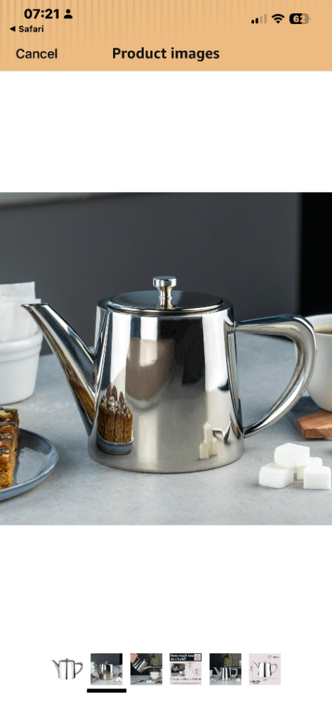 Cafe Ole Derwent  48oz 1.3litres Teapot - Mirror Polished Dw-48